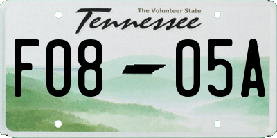 TN license plate F0805A