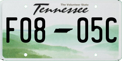 TN license plate F0805C
