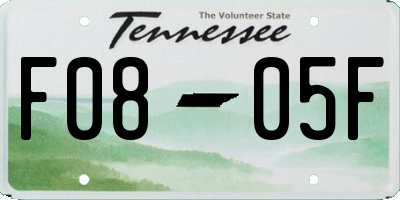 TN license plate F0805F