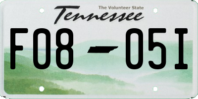 TN license plate F0805I