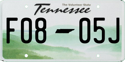 TN license plate F0805J