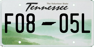TN license plate F0805L