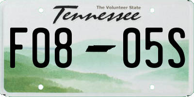 TN license plate F0805S