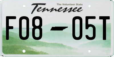TN license plate F0805T