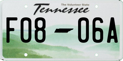 TN license plate F0806A