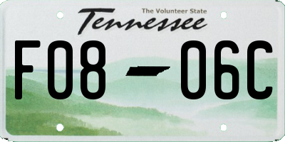 TN license plate F0806C