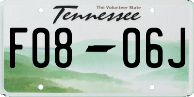 TN license plate F0806J
