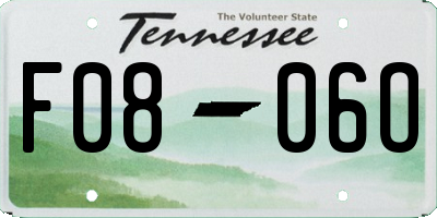 TN license plate F0806O