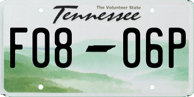 TN license plate F0806P