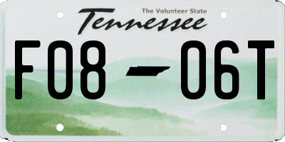 TN license plate F0806T