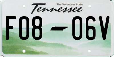 TN license plate F0806V