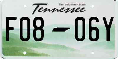 TN license plate F0806Y