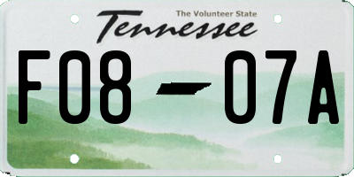 TN license plate F0807A