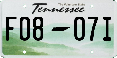 TN license plate F0807I