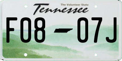 TN license plate F0807J