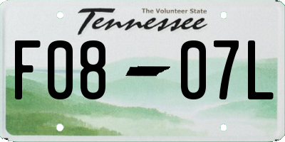 TN license plate F0807L