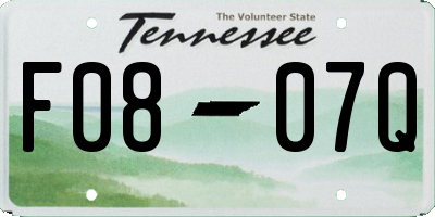 TN license plate F0807Q
