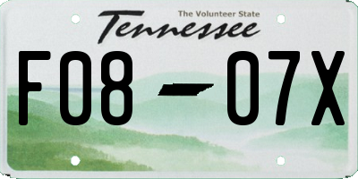 TN license plate F0807X