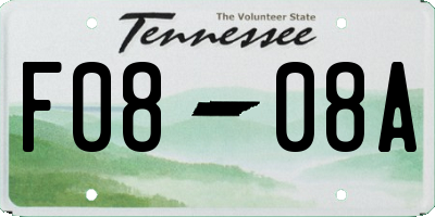 TN license plate F0808A