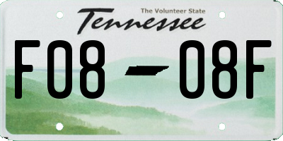 TN license plate F0808F