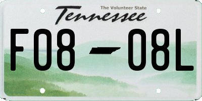 TN license plate F0808L