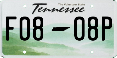 TN license plate F0808P