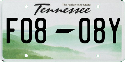 TN license plate F0808Y