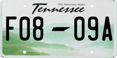 TN license plate F0809A