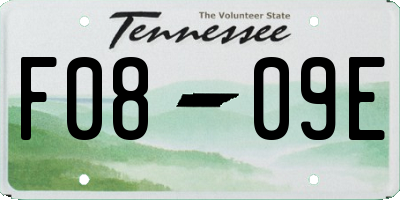 TN license plate F0809E
