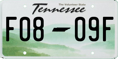 TN license plate F0809F