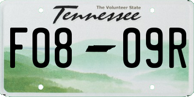 TN license plate F0809R