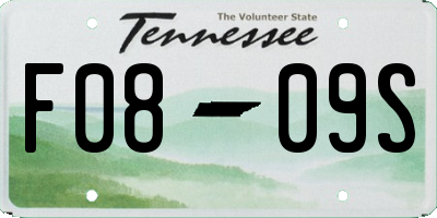 TN license plate F0809S