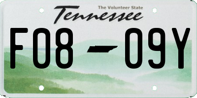 TN license plate F0809Y
