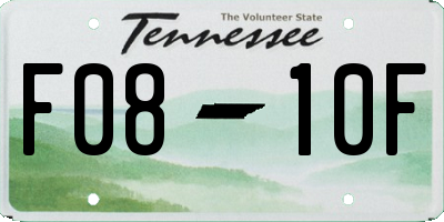 TN license plate F0810F