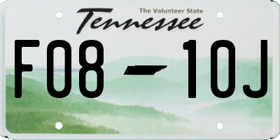 TN license plate F0810J