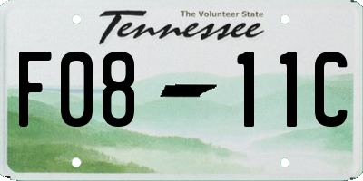 TN license plate F0811C