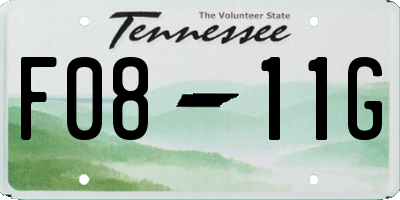 TN license plate F0811G