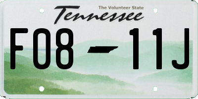 TN license plate F0811J