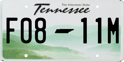 TN license plate F0811M