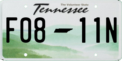 TN license plate F0811N