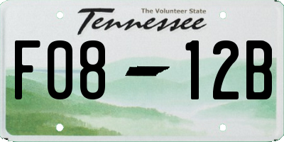 TN license plate F0812B