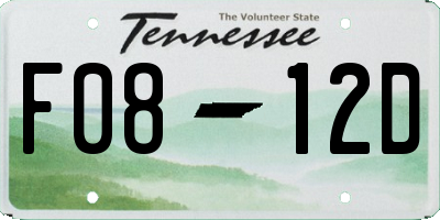 TN license plate F0812D