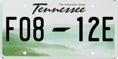 TN license plate F0812E