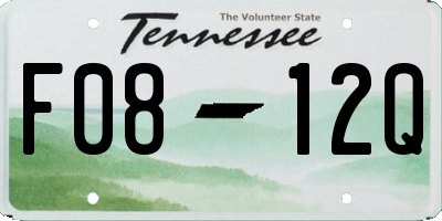 TN license plate F0812Q