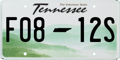 TN license plate F0812S