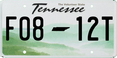 TN license plate F0812T