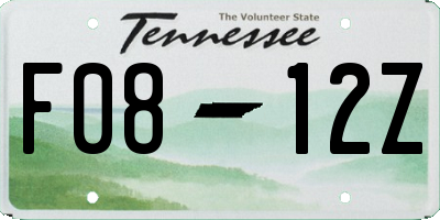TN license plate F0812Z