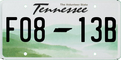 TN license plate F0813B