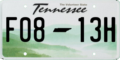 TN license plate F0813H