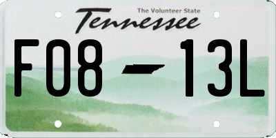 TN license plate F0813L